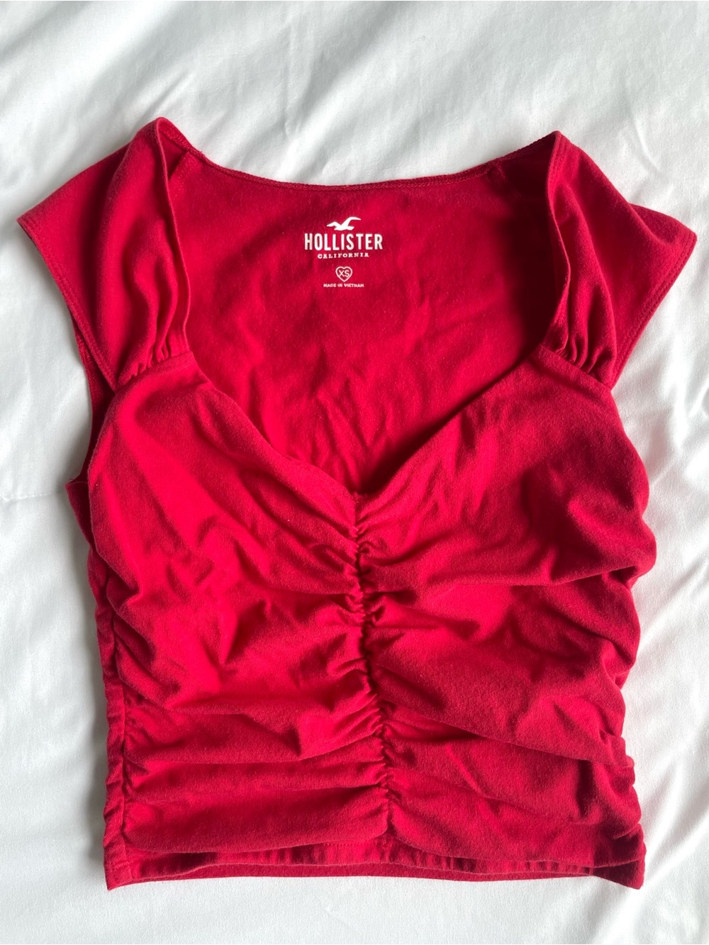 Hollister Women's Ruched V-Neck Crop Top